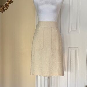 Clements Ribeiro Textured Pencil Skirt Tweed Look Cotton Linen Blend Italian 40